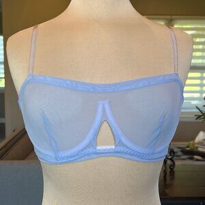 NWT We Are HAH Free People Wired Bra 30-38DD Periwinkle Sheer 32DD 34DD 36DD